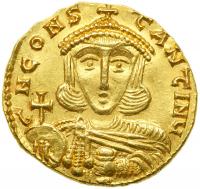 Leo III (and Constantine V), AD 720-741. Gold Solidus (3.95 g) minted in Italy, perhaps Syracuse. MS - 2