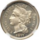 1877 Nickel Three Cents. NGC PF64
