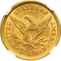 1869-S $2.50 Liberty. NGC AU58 - 2