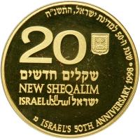 Israel. 10 and 20 New Sheqalim, 1998. PF - 2