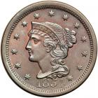 1854 N-3 R1 Stray 4 in Curl MS63.