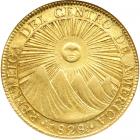 Costa Rica. 8 Escudos, 1828-CR-F. NGC AU55