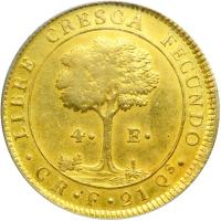 Costa Rica. 4 Escudos, 1828-CR-F. PCGS AU58 - 2