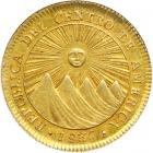 Costa Rica. 4 Escudos, 1837-CR-F. NGC AU58