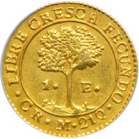 Costa Rica. Escudo, 1844-CR M. PCGS MS62 - 2