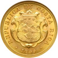Costa Rica. 20 Colones, 1899. NGC MS65 - 2
