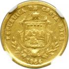 Costa Rica. 1 Peso, 1864-GW. NGC EF40
