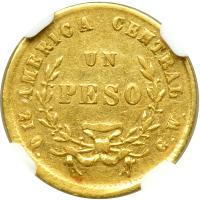 Costa Rica. 1 Peso, 1864-GW. NGC EF40 - 2