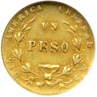 Costa Rica. 1 Peso, 1872-GW. NGC AU53 - 2