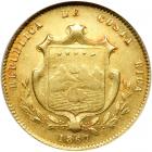 Costa Rica. 5 Pesos, 1867-GW. NGC AU55