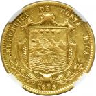 Costa Rica. 5 Pesos, 1875-GW. NGC AU55