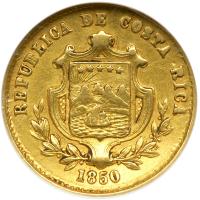 Costa Rica. &frac12; Escudo, 1850-JB. NGC AU55 - 2