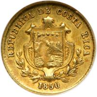 Costa Rica. &frac12; Escudo, 1850-JB. NGC AU55 - 2