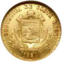 Costa Rica. &frac12; Escudo, 1854-JB. NGC AU50 - 2