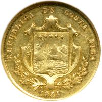 Costa Rica. 1 Escudo, 1851-JB. NGC AU53 - 2
