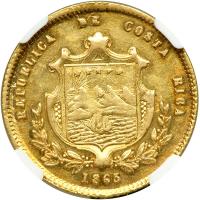 Costa Rica. 2 Escudos, 1863-GW. NGC AU50 - 2