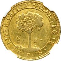 Costa Rica. 2 Escudo, 1835-CR- JB. NGC EF - 2