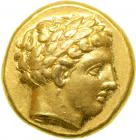 Kingdom of Macedon. Philip II, 359-336 BC. Gold Stater (8.58 g) minted at Amphipolis, c. 340-328 BC. EF