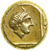 Lesbos, Mytilene, c. 377-326 BC. Electrum Hekte (2.54 g). AEF - 2