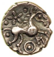 Britain. Celtic Coinage, Iceni. Late Freckenham type, c. 40 BC. Gold Quarter Stater (1.07 g). EF - 2