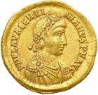 Valentinian III, AD 425-455. Gold Solidus (4.43 g) minted at Ravenna, c. AD 430-445. VF