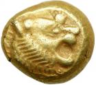 Kingdom of Lydia. Time of Alyattes to Kroisos, c. 600-560 BC. Electrum Trite (or Third Stater; 4.73 g). EF