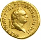 Judaea Capta Coinage. Titus, AD 79-81. Gold Aureus (7.17 g) minted at Rome, 1 January-30 June AD 80. VF