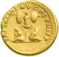Judaea Capta Coinage. Titus, AD 79-81. Gold Aureus (7.17 g) minted at Rome, 1 January-30 June AD 80. VF - 2