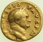 Judaea Capta Coinage. Vespasian, AD 69-79. Gold Aureus (7.12 g) minted at Rome, c. July-December AD 71. VF