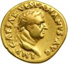 Judaea Capta Coinage. Vespasian, AD 69-79. Gold Aureus (7.03 g) minted at Rome, c. 21 December AD 69-early AD 70. VF
