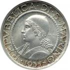 San Marino. Prova 5 Lire, 1935-R. NGC MS65