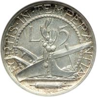 San Marino. Prova 5 Lire, 1935-R. NGC MS65 - 2