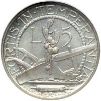 San Marino. Prova 5 Lire, 1938-R. NGC MS64 - 2