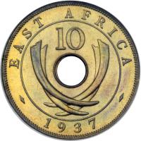 East Africa & Uganda. 10 Cents, 1937-KN. NGC PF67 - 2