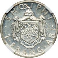 Albania. Prova Franga Ari, 1935-R. NGC MS63 - 2