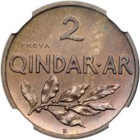 Albania. Prova 2 Qindar Ari, 1935-R. NGC MS64 - 2