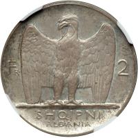Albania. Prova 2 Franga Ari, 1926-R. NGC MS65 - 2