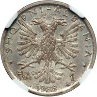 Albania. Prova Frang Ari, 1928-R. NGC MS64 - 2