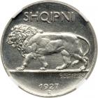 Albania. Prova &frac14; Lek, 1927-R. NGC MS66