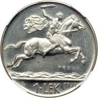 Albania. Prova Lek, 1931-L. NGC MS64 - 2