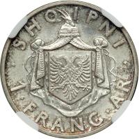 Albania. Prova Frang Ari, 1937-R. NGC MS65 - 2