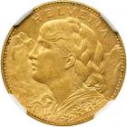 Switzerland. 10 Francs, 1911-B. NGC AU58