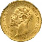Italian States - Sardinia. 20 Lire, 1859-P. NGC AU58