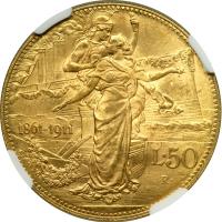 Italy. 50 Lire, 1911-R. NGC MS63 - 2
