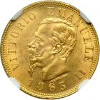 Italy. 10 Lire, 1863-T BN. NGC MS63