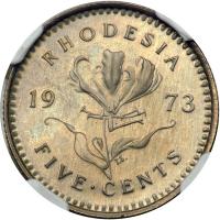 Rhodesia. 5 Cents, 1973. NGC PF66 - 2