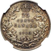 Canada. 25 Cents, 1910. NGC MS62 - 2