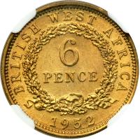 British West Africa. 6 Pence, 1952. NGC MS64 - 2