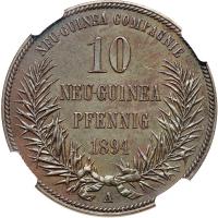 German New Guinea. 10 Pfennig, 1894-A. NGC MS63 - 2