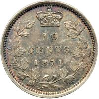 Canada. 10 Cents, 1871-H. EF-AU - 2